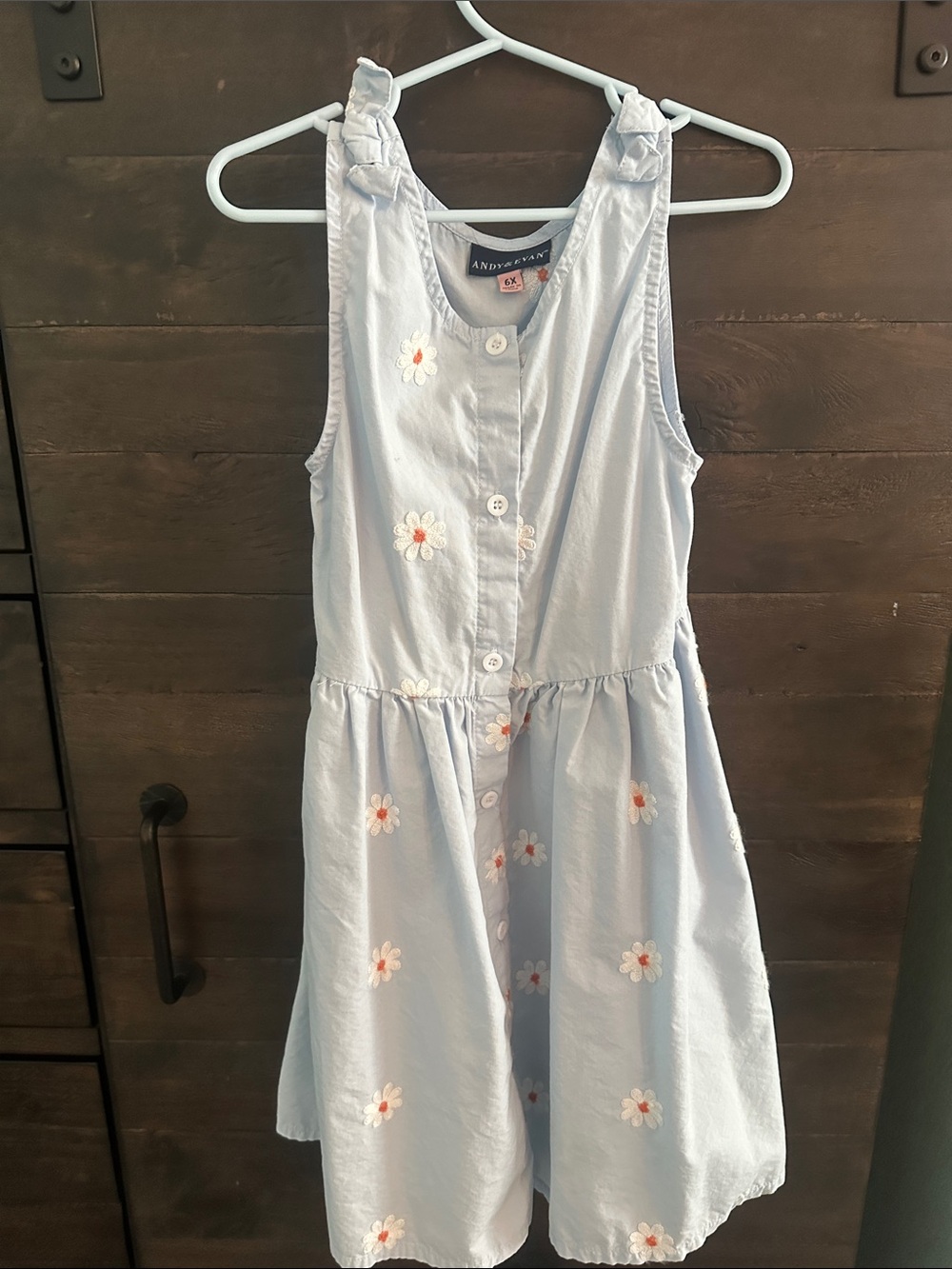 Andy & Evan Light Blue Daisy Button-Front Sundress